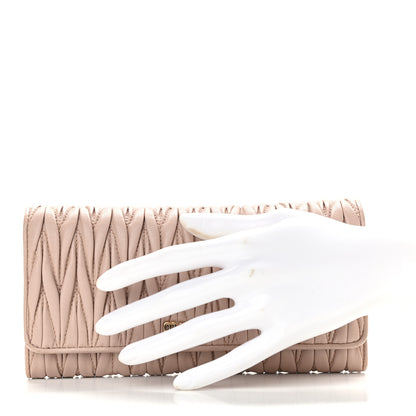 Miu Miu Nappa Matelasse Flap Wallet Cammeo 3 of 8