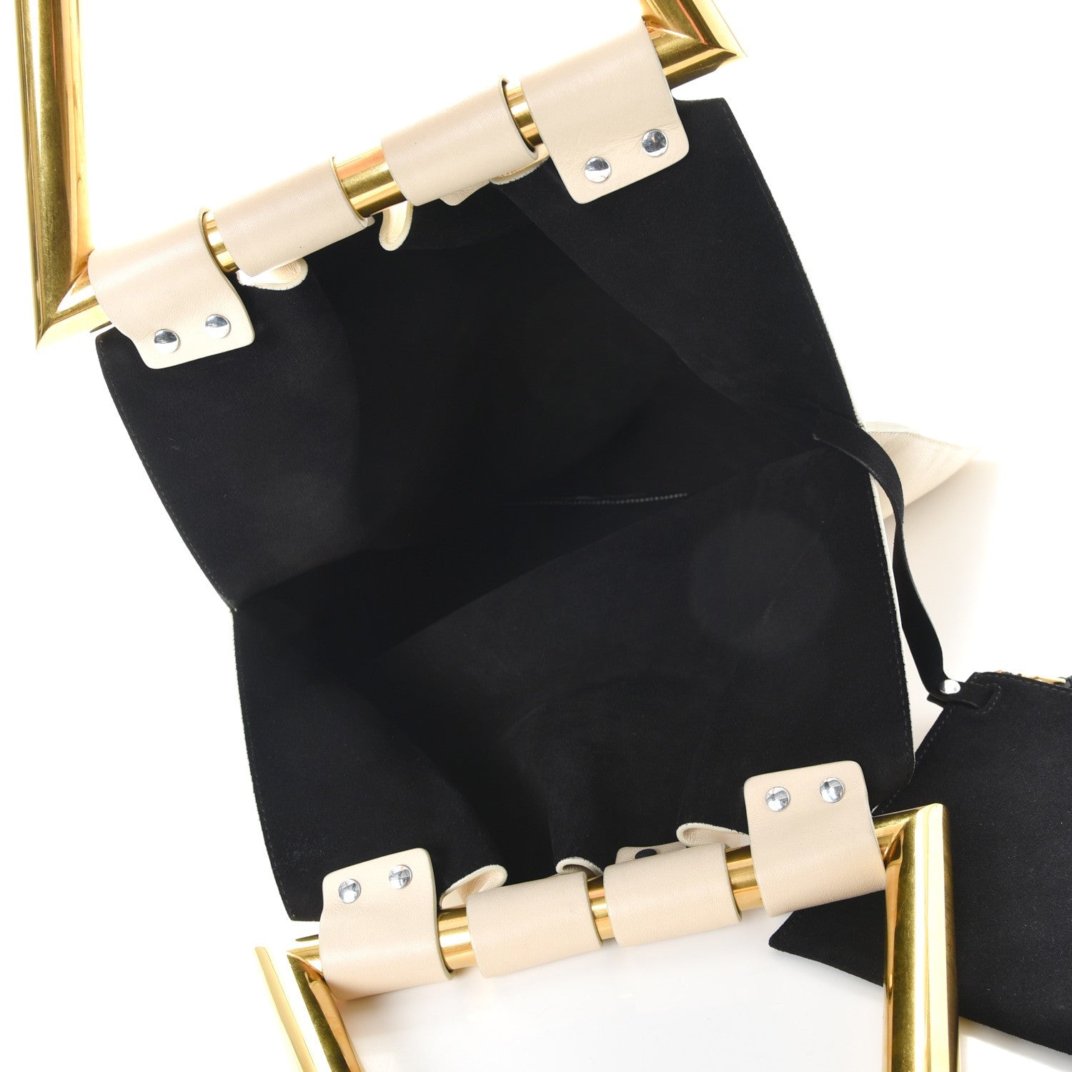 Celine Calfskin Triangle Open Sac Cream 6 of 14
