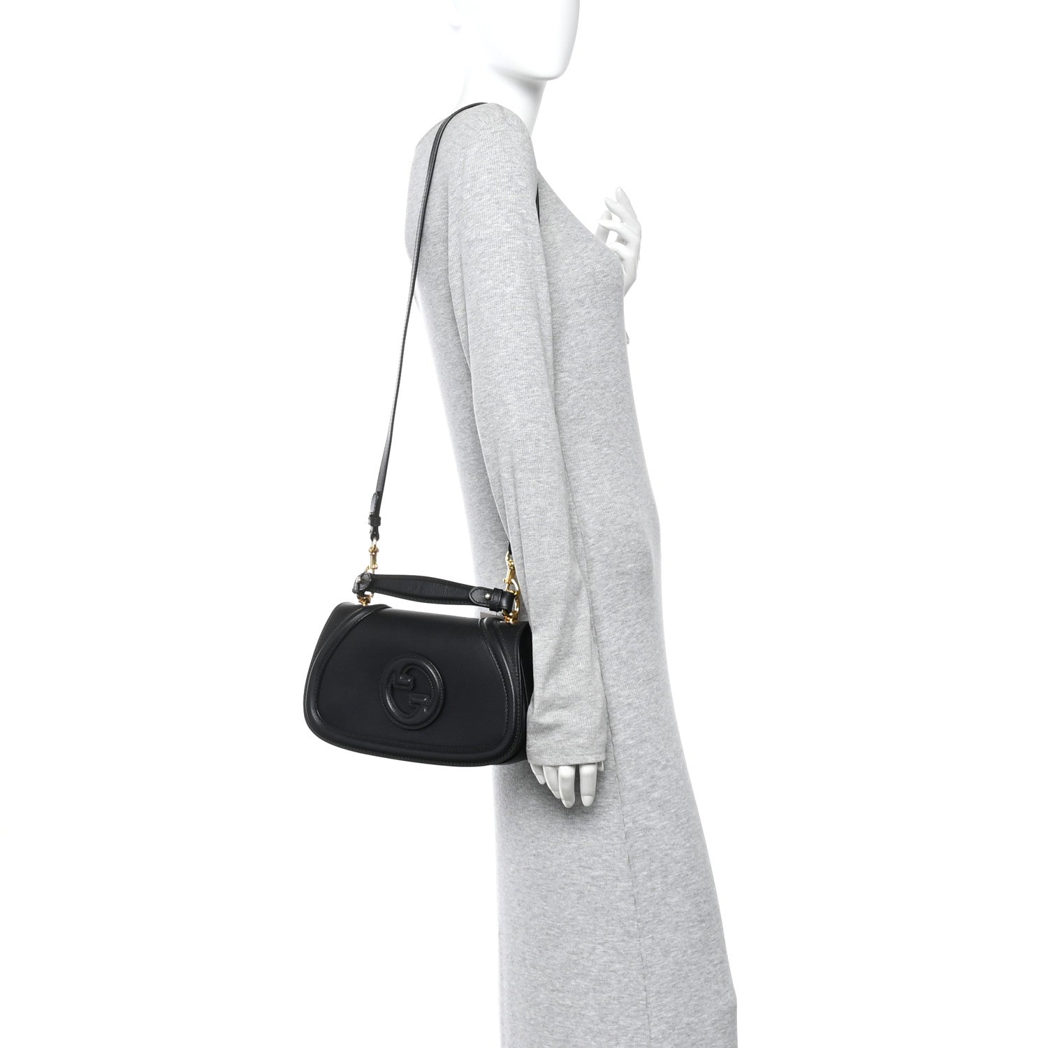 Gucci Arabella Calfskin Medium Blondie Top Handle Bag  Black 2 of 13
