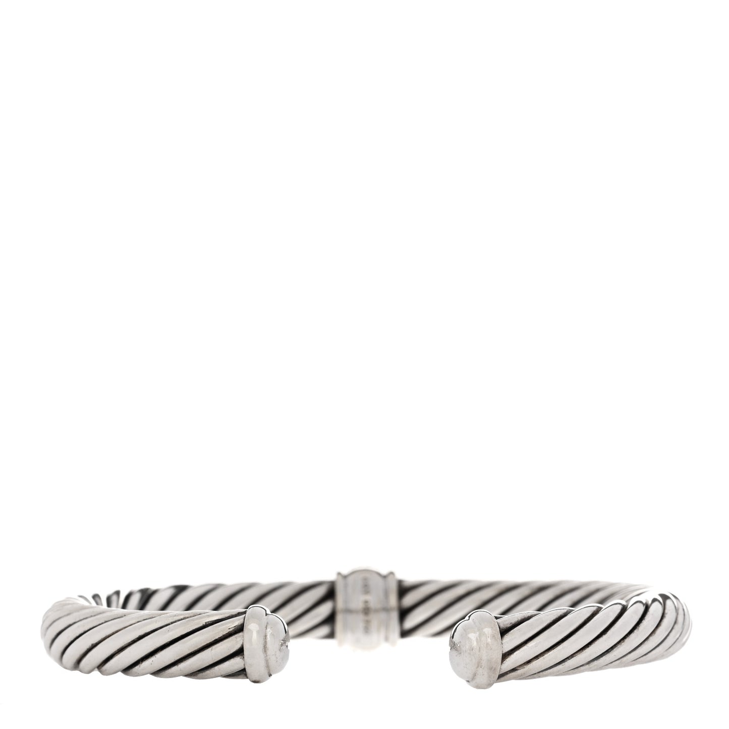 Sterling Silver 18K White Gold Diamond 7mm Cable Classics Station Bracelet