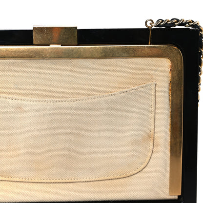 Chanel Plexiglass Lambskin Framed Flap Bag Clutch Black 11 of 14