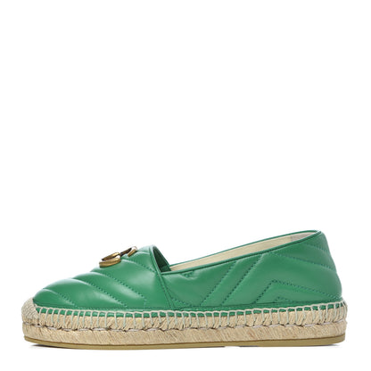 Gucci Nappa Matelasse GG Marmont Espadrilles 35.5 New Shamarock 1 of 12