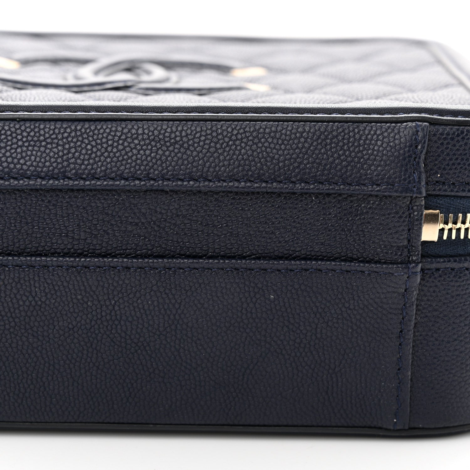 Chanel Caviar Quilted Medium CC Filigree Vanity Case Navy 11 of 11