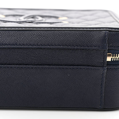 Chanel Caviar Quilted Medium CC Filigree Vanity Case Navy 11 of 11
