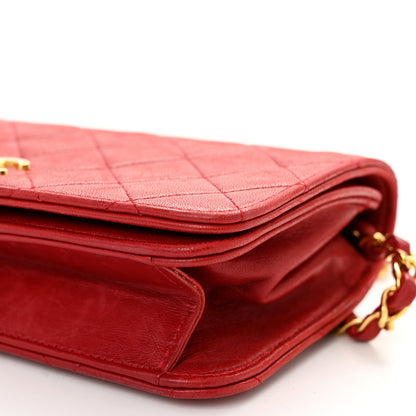 Chanel Lambskin Quilted Wallet On Chain WOC Red 10 of 13