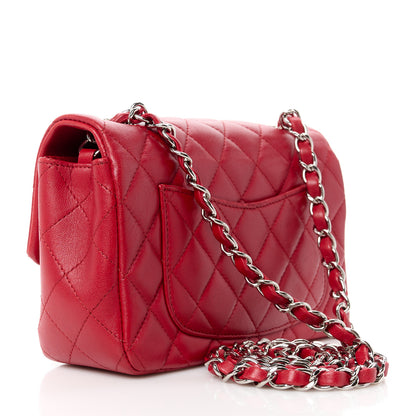 Chanel Lambskin Quilted Mini Rectangular Flap Red 3 of 11