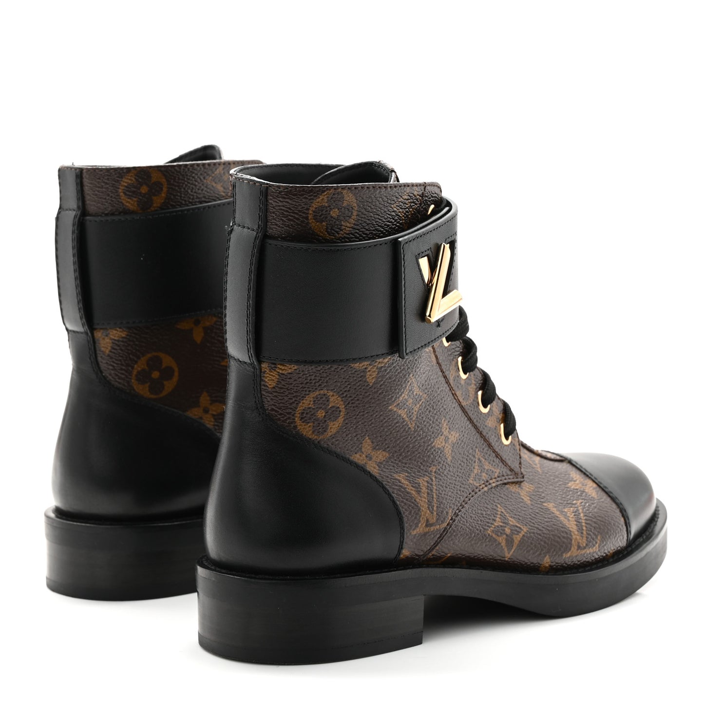 Calfskin Monogram Wonderland Flat Ranger Boots 36.5 Black
