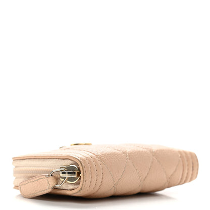 Chanel Caviar Quilted Boy Zip Around Coin Purse Wallet Beige Clair 4 of 8