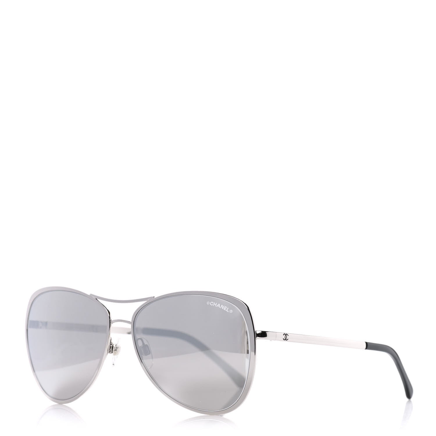 Chanel Mirrored Pilot Summer Sunglasses 4223 Silver 1 of 8