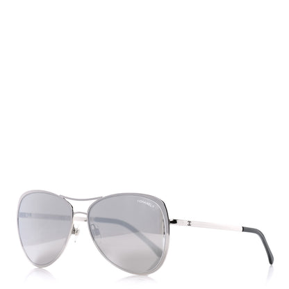 Chanel Mirrored Pilot Summer Sunglasses 4223 Silver 1 of 8