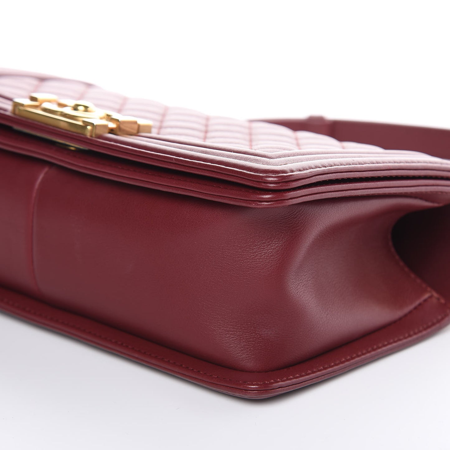 Calfskin Quilted Medium Boy Flap Burgundy