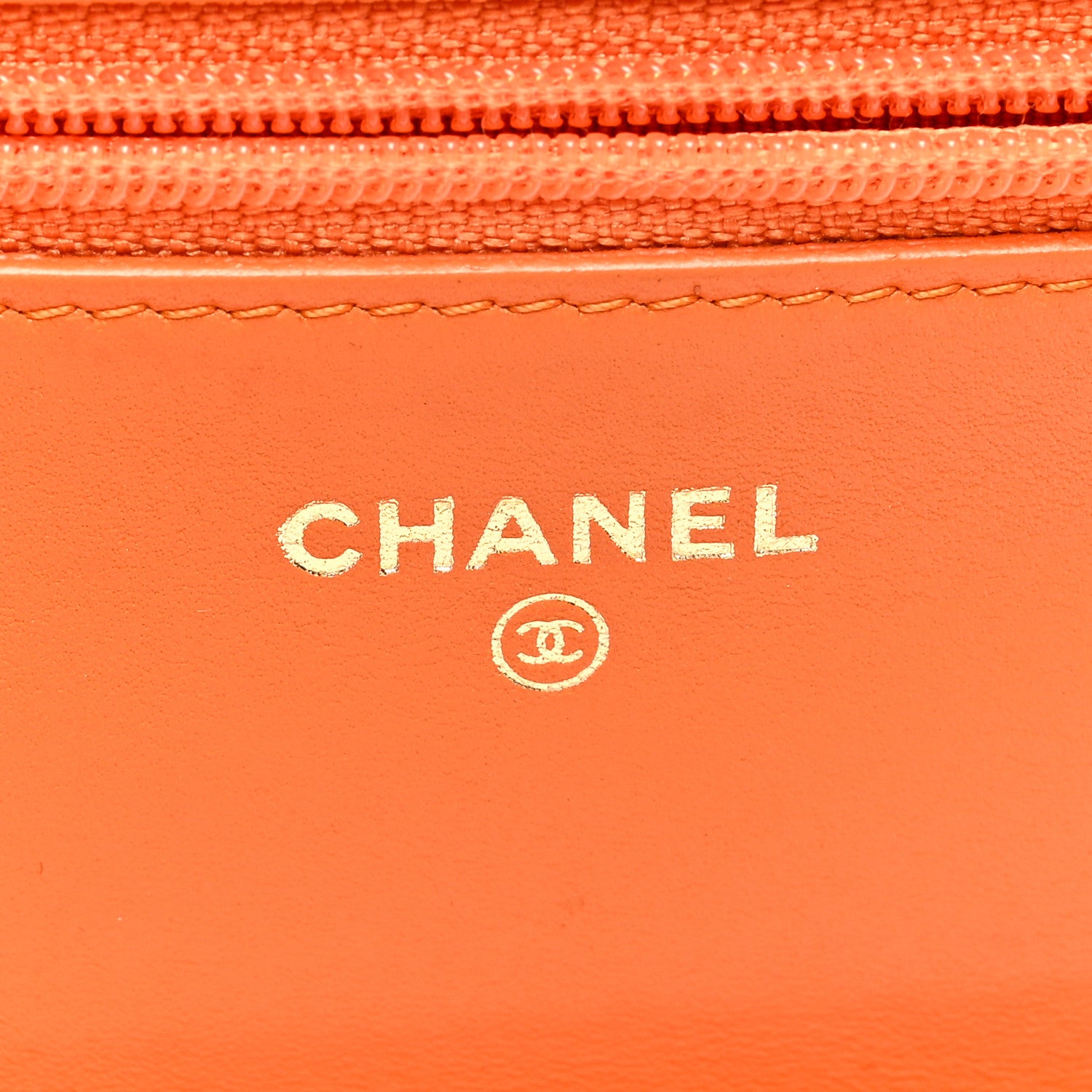 Chanel Snakeskin Wallet On Chain WOC Orange 6 of 11