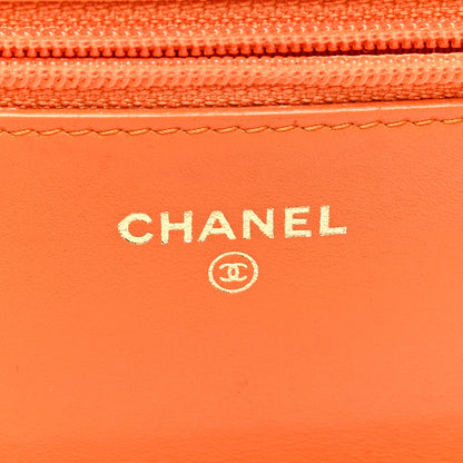 Chanel Snakeskin Wallet On Chain WOC Orange 6 of 11