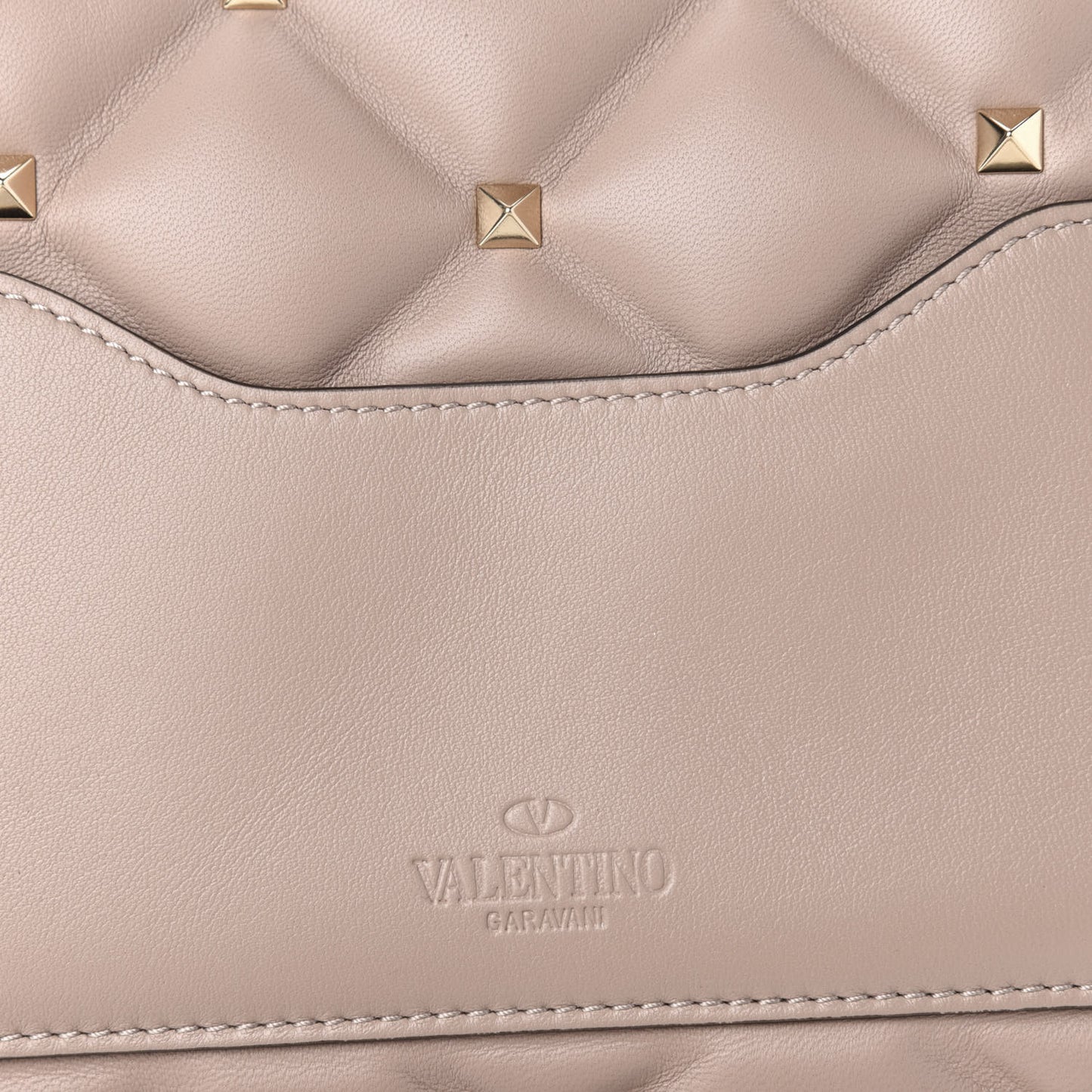 Nappa Medium Candystud Top Handle Bag Poudre
