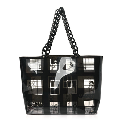 Chanel Vinyl Coco Window Tote Black 1 of 10