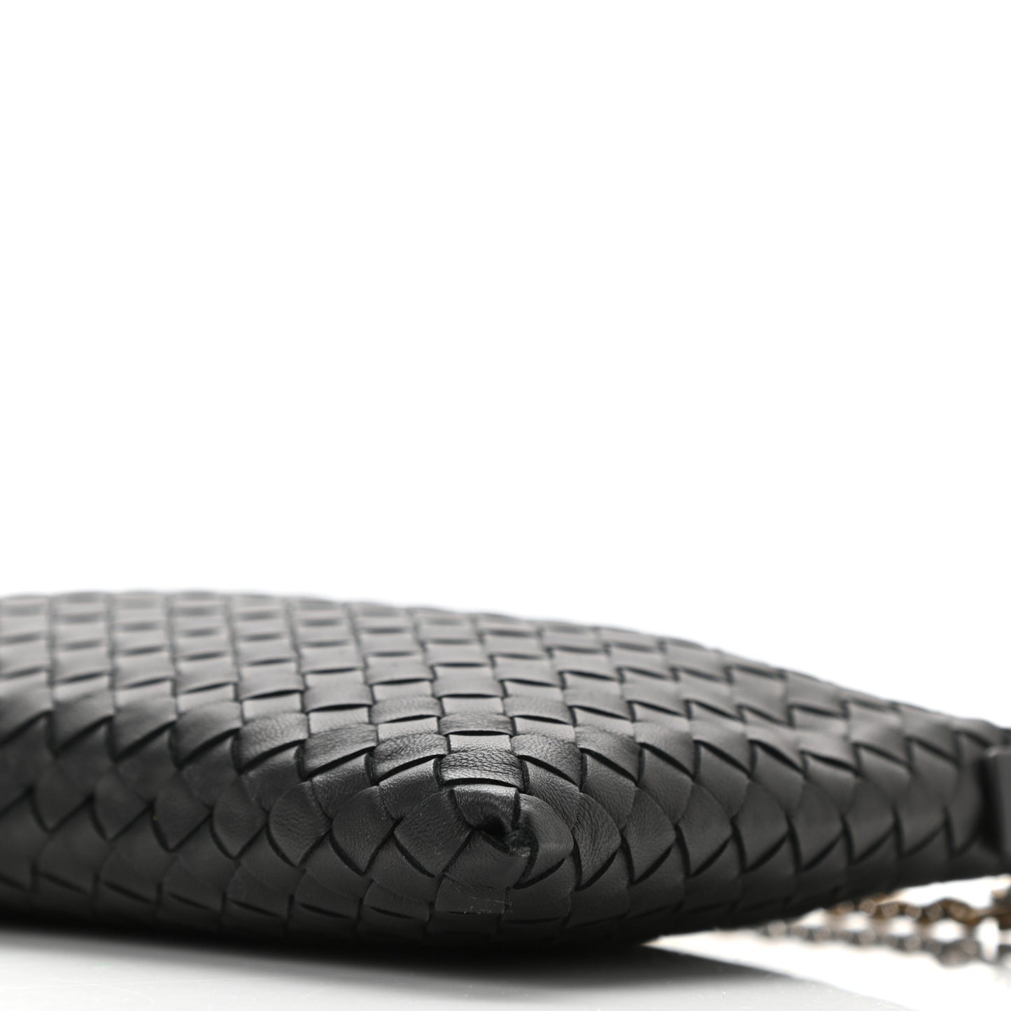 Nappa Intrecciato Biletto Chain Crossbody Antique Black