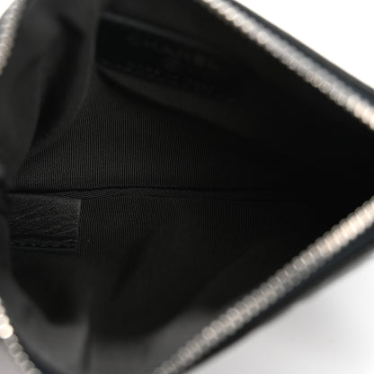 Chanel Goatskin Camellia Embossed Cosmetic Pouch Anthracite 5 of 12