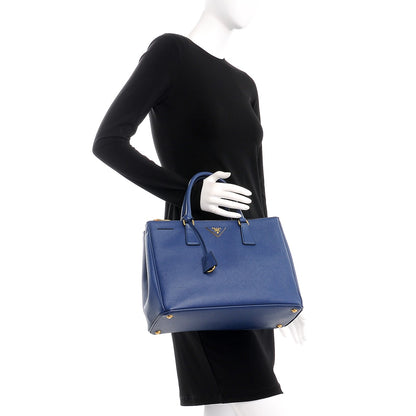 Prada Saffiano Large Galleria Double Zip Tote Bluette 3 of 11