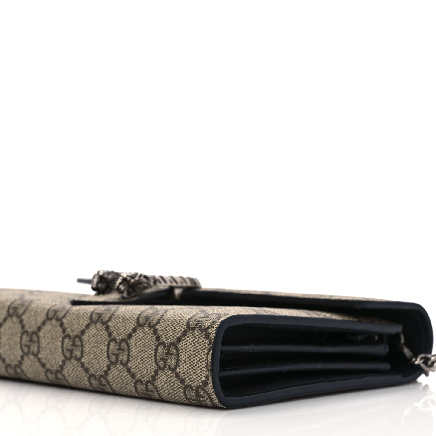 GG Supreme Monogram Mini Dionysus Chain Wallet Beige Black