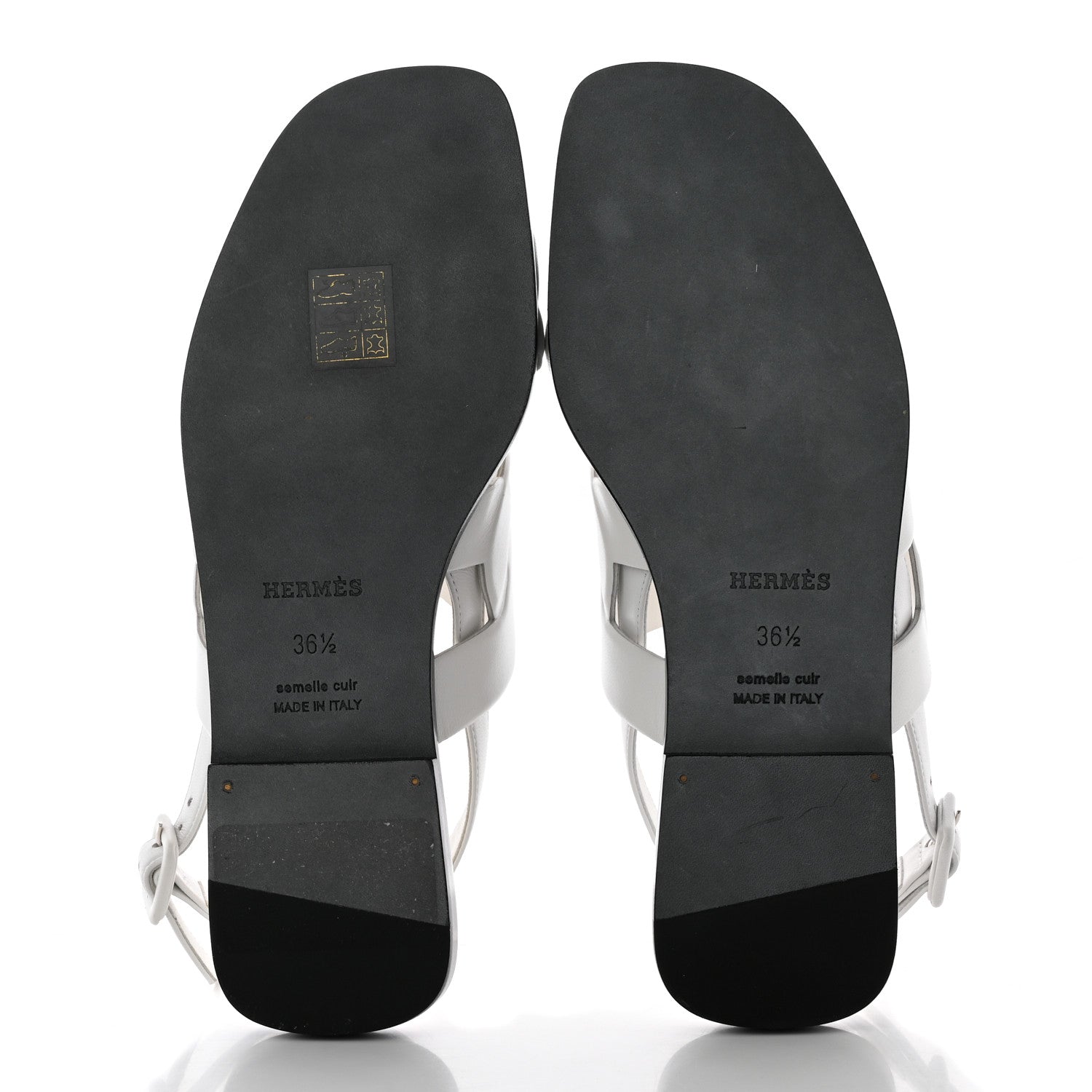 Hermes Nappa Womens Grace Sandals 36.5 White 5 of 20