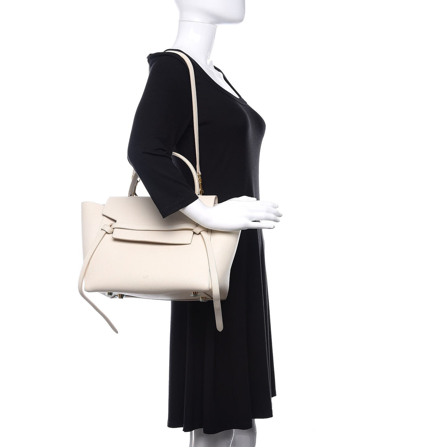 Grained Calfskin Micro Belt Bag White