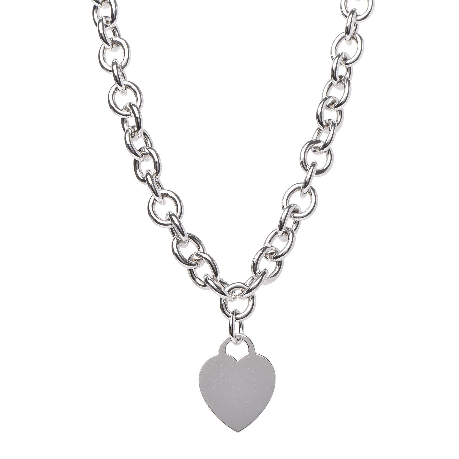 Tiffany Sterling Silver Heart Tag Necklace 1 of 6