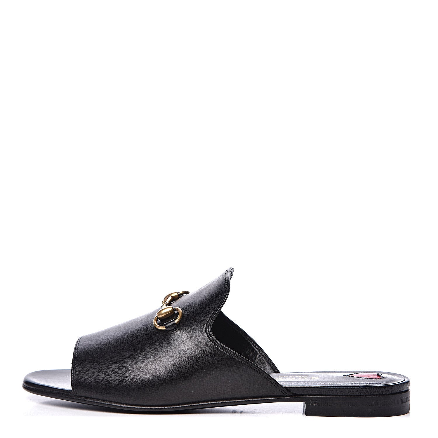 Gucci Malaga Kid Horsebit Slide Sandals 36.5 Black 1 of 10