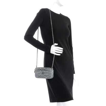 Chanel Canvas Small Deauville Clutch With Chain Charcoal 2 of 8