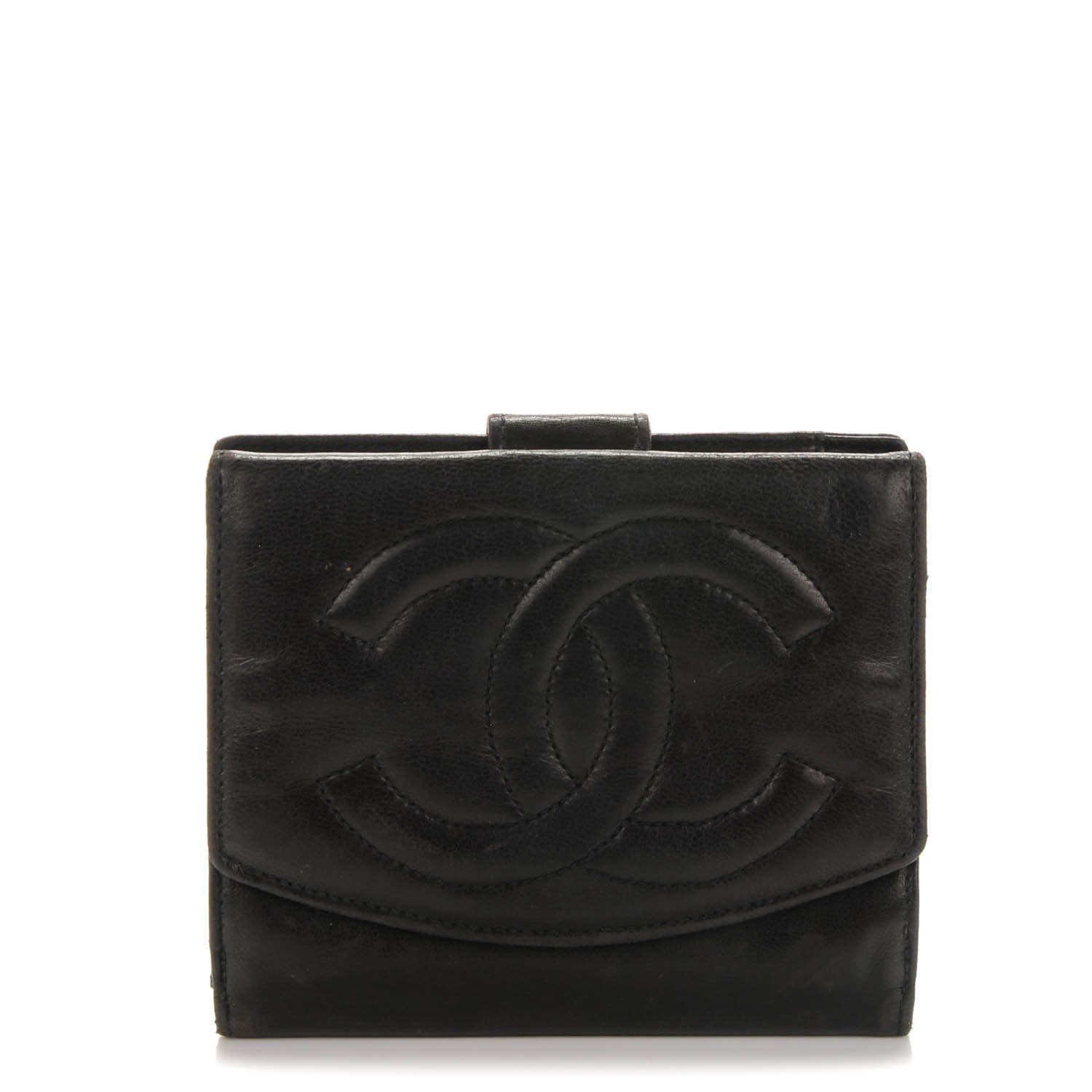 Chanel Lambskin Timeless CC Compact French Wallet Black 1 of 8