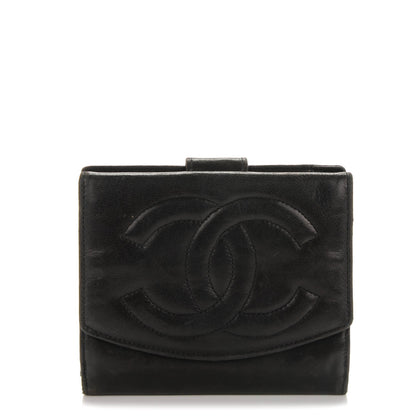 Chanel Lambskin Timeless CC Compact French Wallet Black 1 of 8