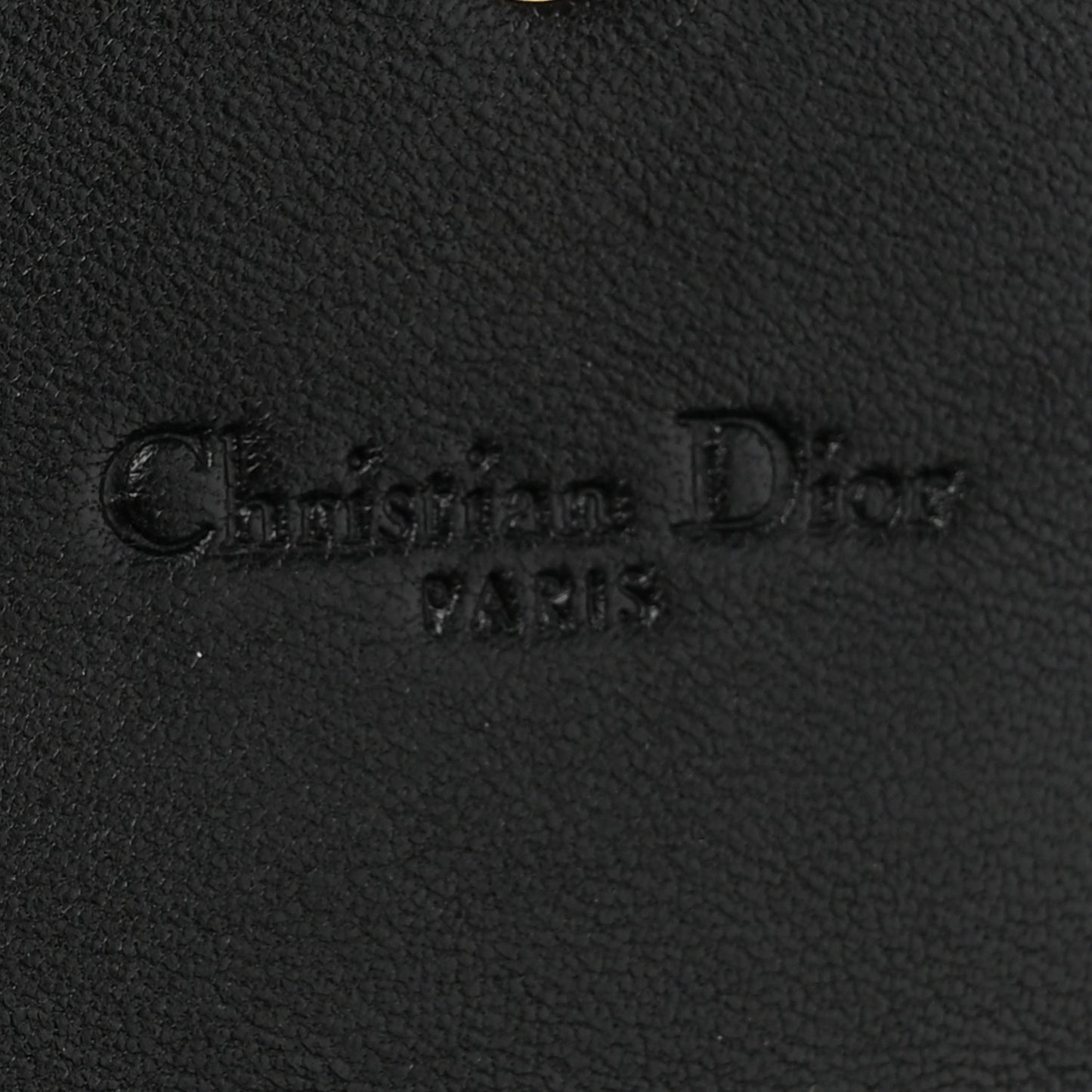 Grained Calfskin Cannage Lady Dior Rendezvous Chain Wallet Black