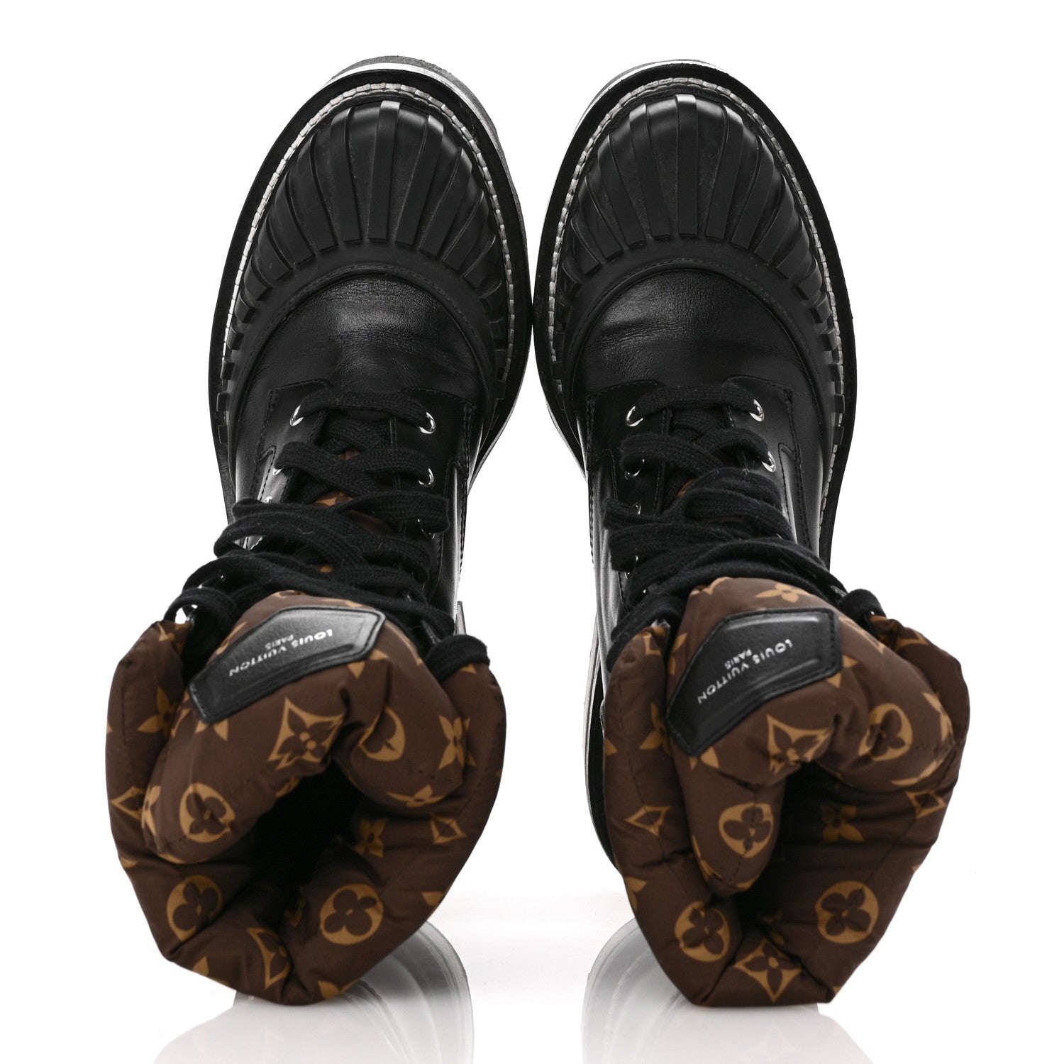 Louis Vuitton Calfskin Monogram Nylon LV Beaubourg Ankle Boots 39 Black 2 of 10