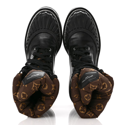 Louis Vuitton Calfskin Monogram Nylon LV Beaubourg Ankle Boots 39 Black 2 of 10