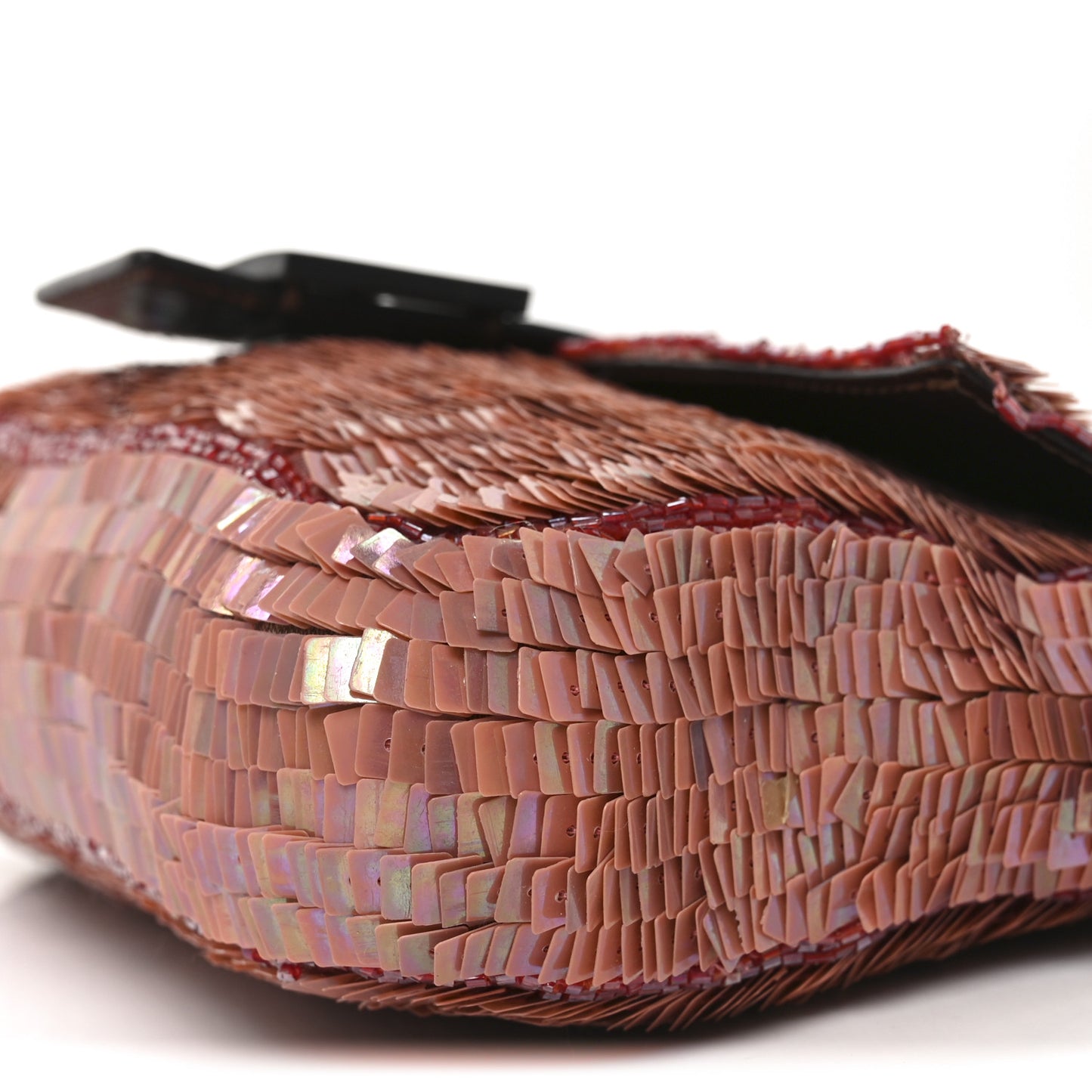 Sequin Beaded Baguette Pink Dark Brown
