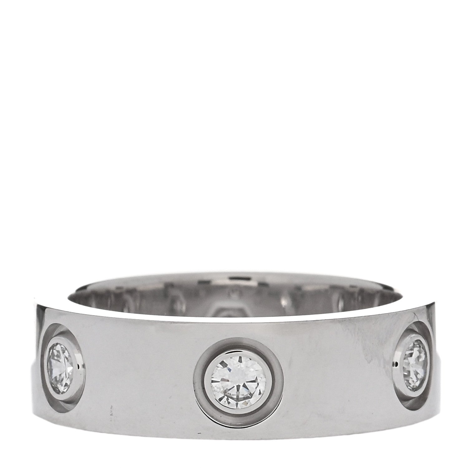 Cartier 18K White Gold 6 Diamond 5.5mm LOVE Ring 48 4.5 1 of 5