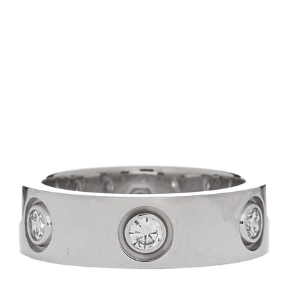 Cartier 18K White Gold 6 Diamond 5.5mm LOVE Ring 48 4.5 1 of 5