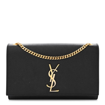 Saint Laurent Grain De Poudre Medium Classic Monogram Kate Satchel Black 1 of 17