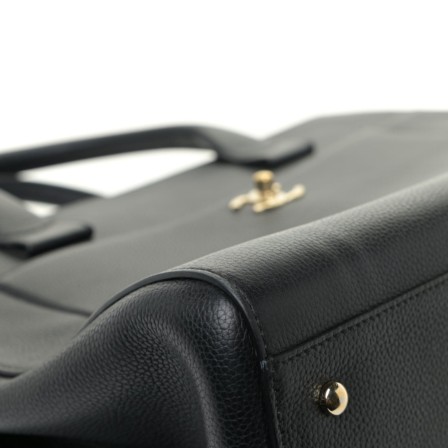 Grained Calfskin Medium Neo Executive Shopper Tote Black