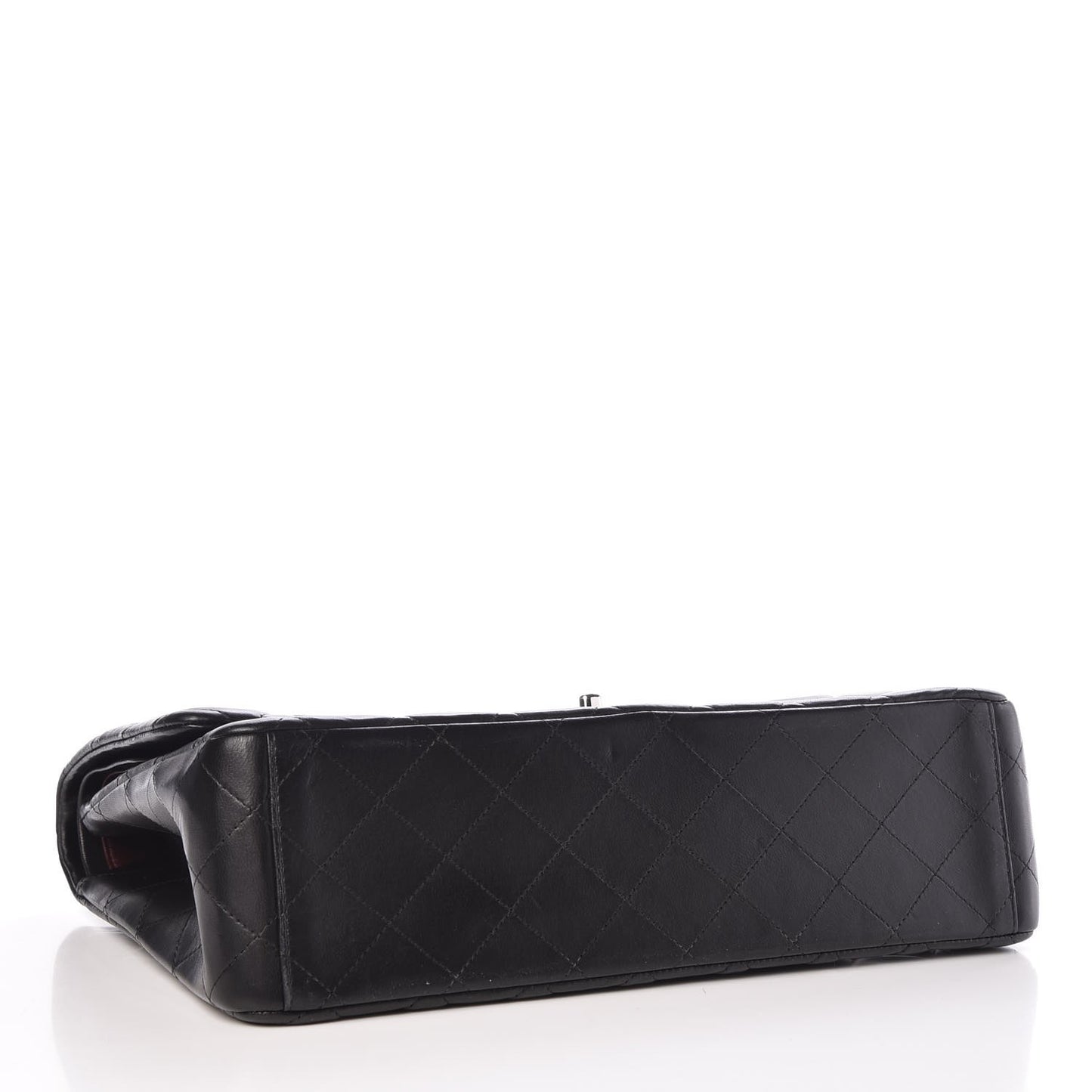 Lambskin Quilted Maxi Double Flap Black