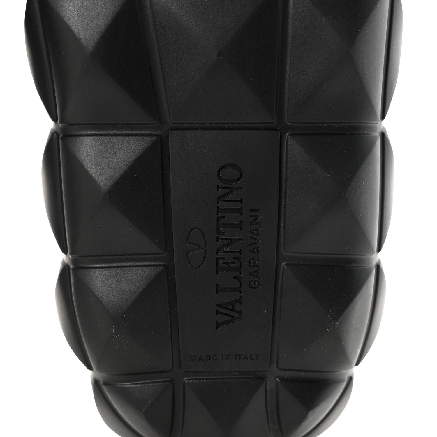 Valentino Garavani Rubber Roman Stud Turtle Slide Sandals 36 Black 7 of 8