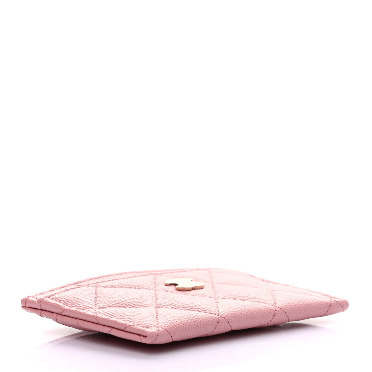 Caviar Quilted Card Holder Pink