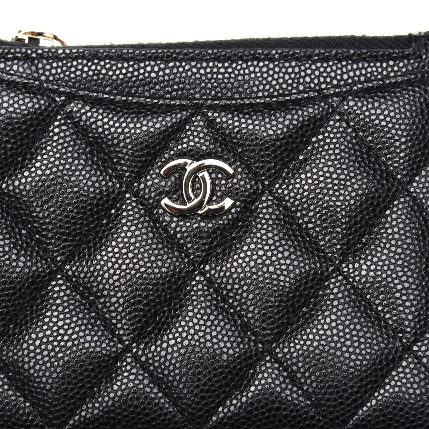 Chanel Caviar Quilted CC Zip Card Holder Black 10 of 11