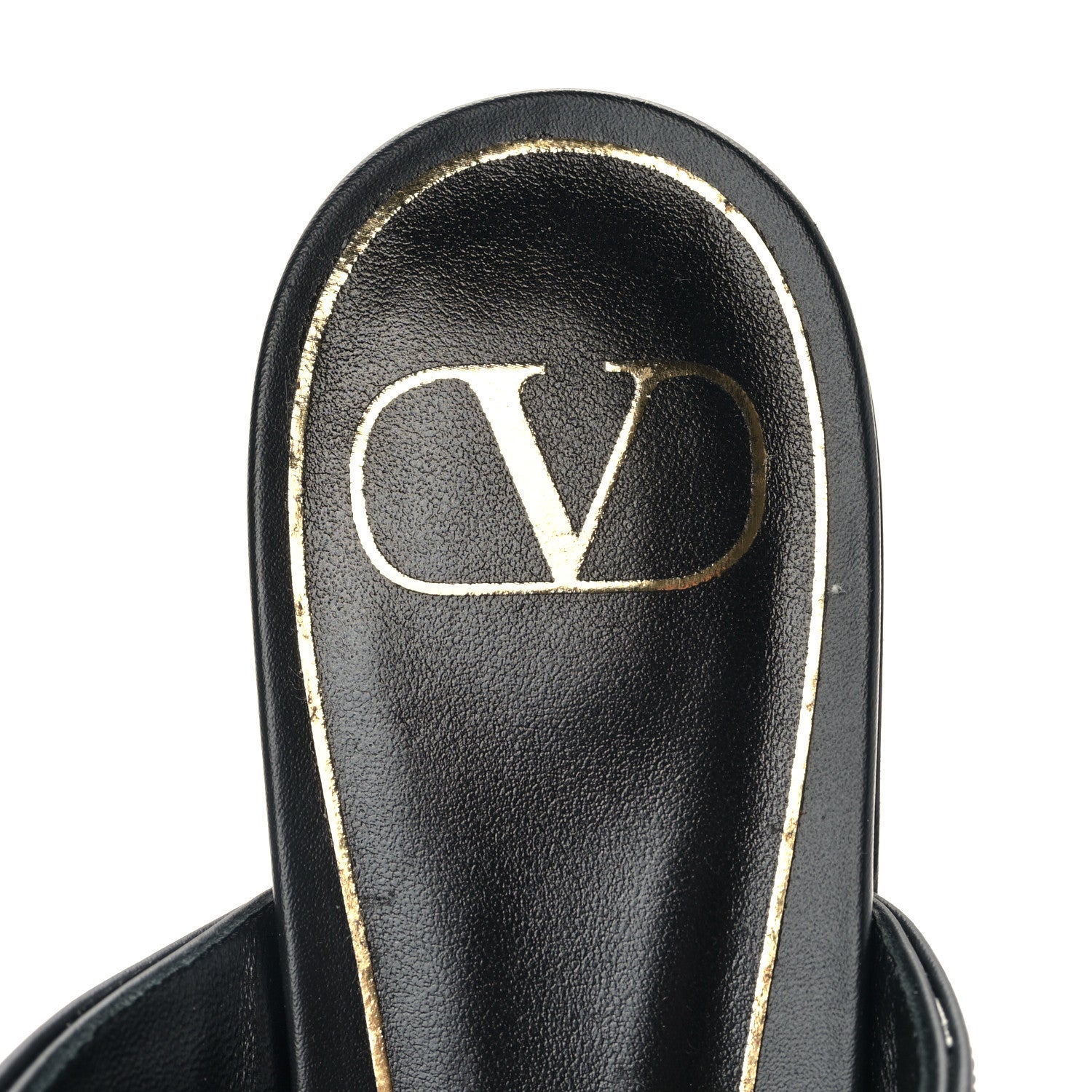 Valentino Garavani Calfskin Roman Stud Ankle Strap Flat Mules 38.5 Black 7 of 8