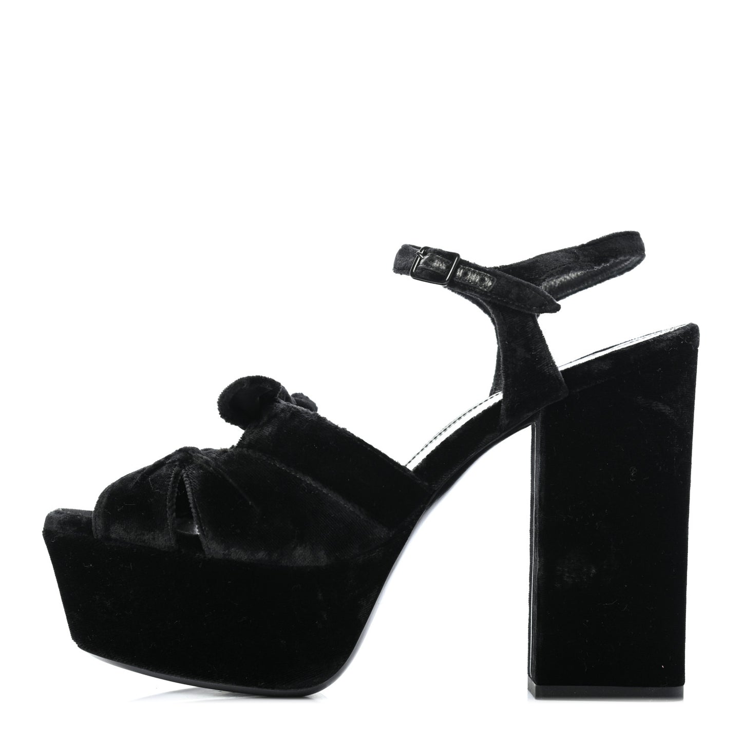 Crushed Velvet Farrah Platform Sandals 36.5 Black
