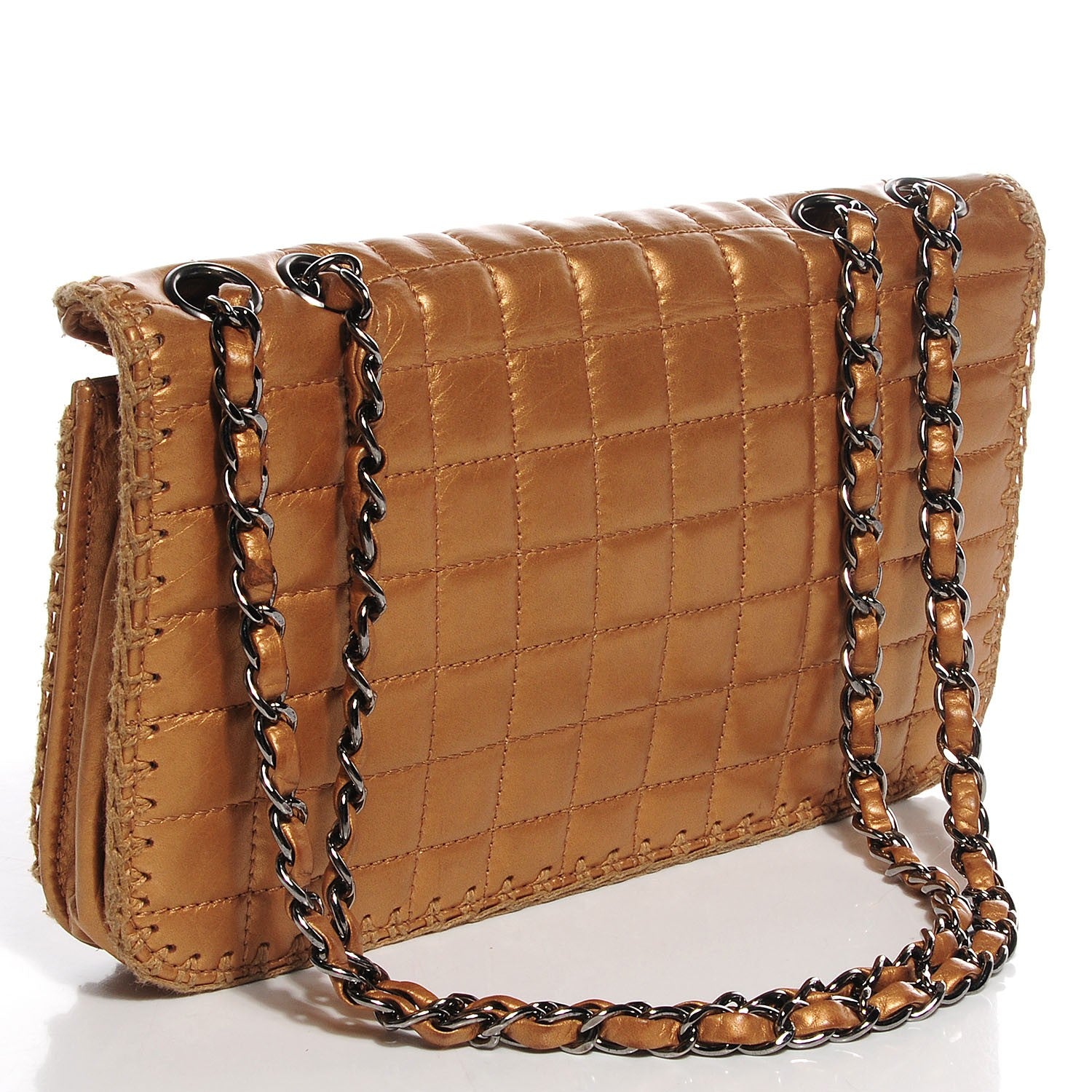Chanel Calfskin Square Quilted Mademoiselle Crochet Flap Beige Fonce 3 of 9