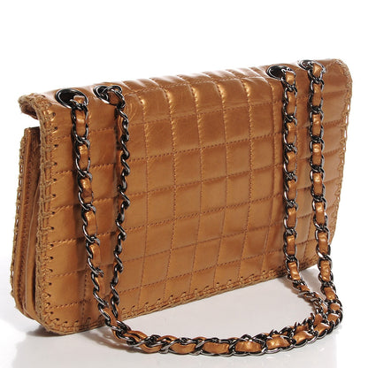 Chanel Calfskin Square Quilted Mademoiselle Crochet Flap Beige Fonce 3 of 9