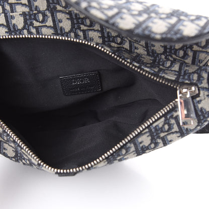 Christian Dior Oblique Mens Saddle Bag Blue 4 of 10