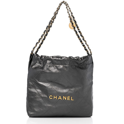 Chanel Metallic Calfskin Quilted Small Chanel 22 Ruthenium 3 of 10