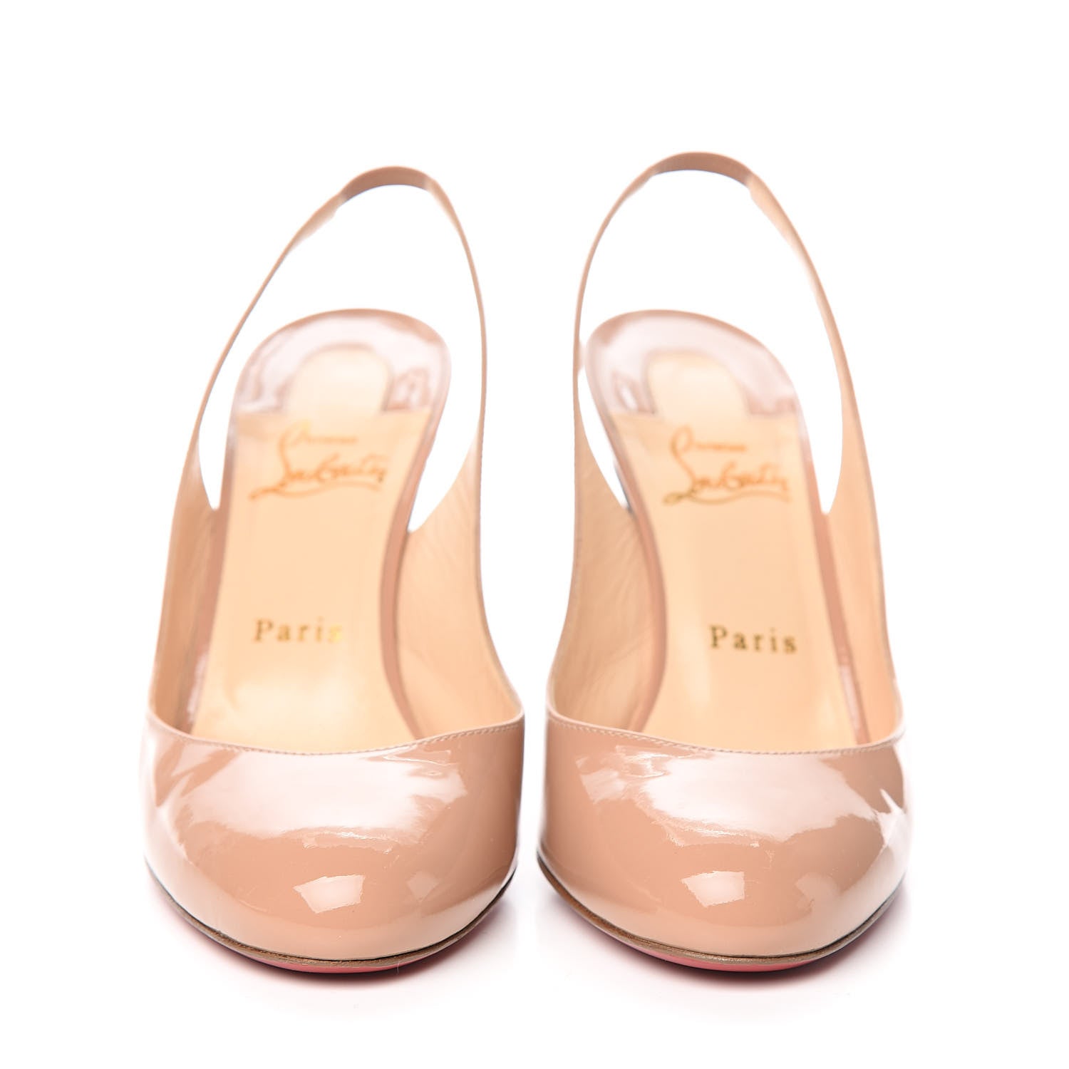 Christian Louboutin Patent Fifi Sling 85 Pumps 39 Nude 2 of 8