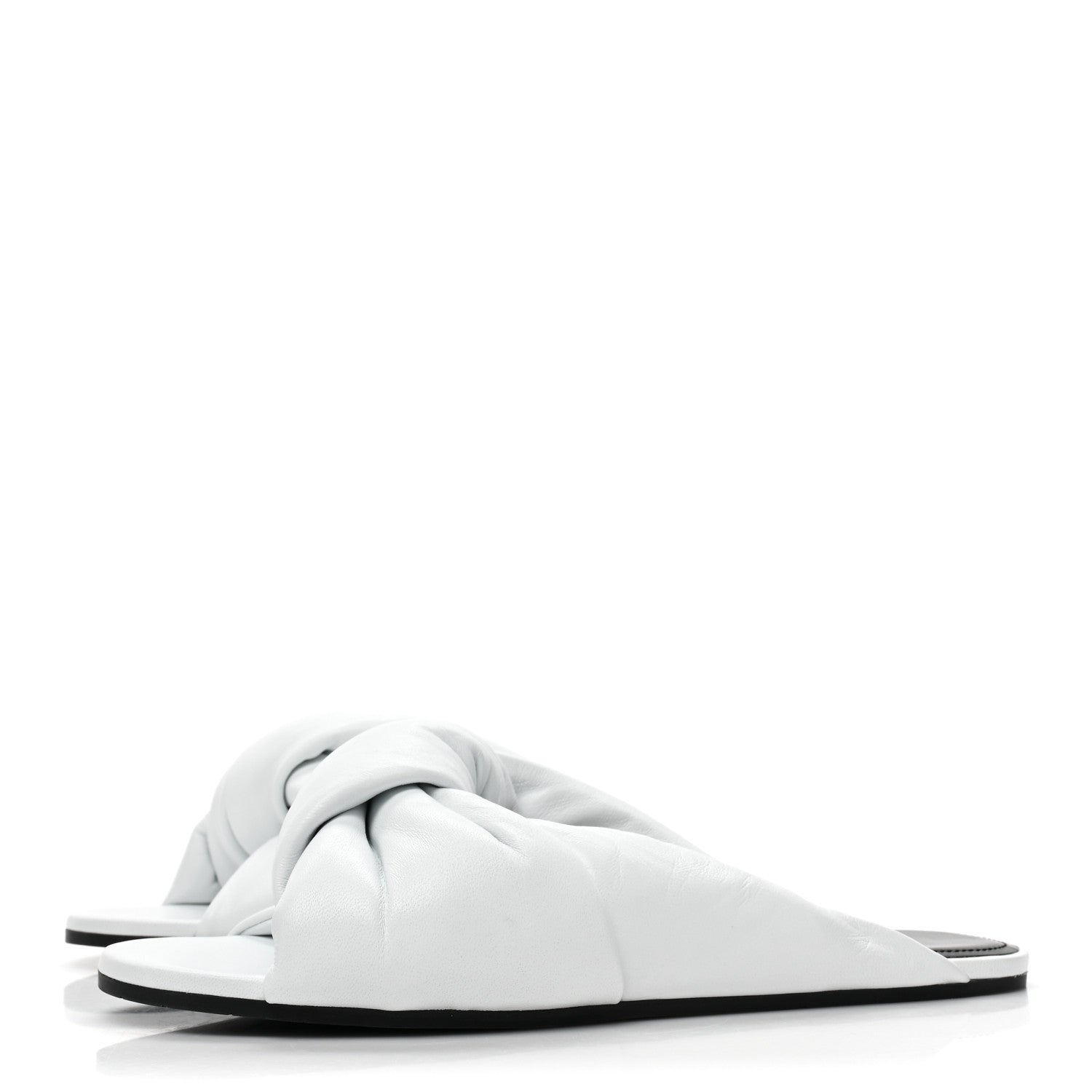 Balenciaga Lambskin Drapy Slide Sandals 39 Optical White 3 of 10